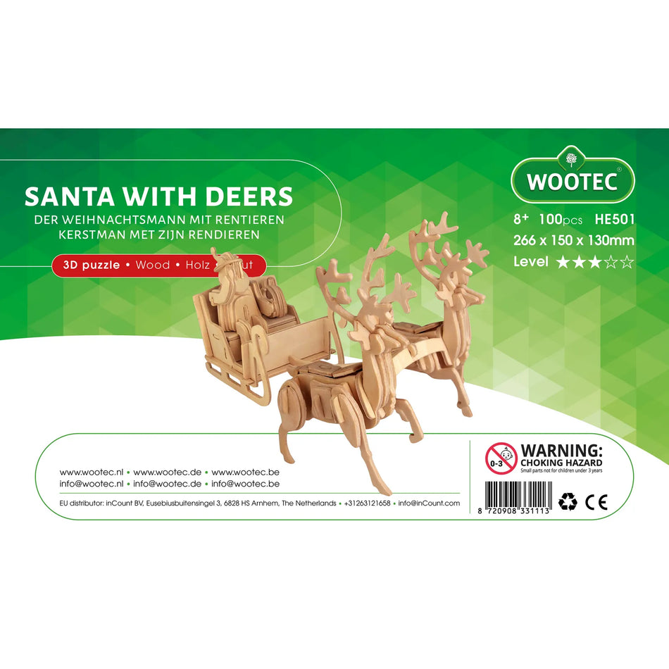 Wootec Kerstman met Rendieren / Santa with Reindeers HE501