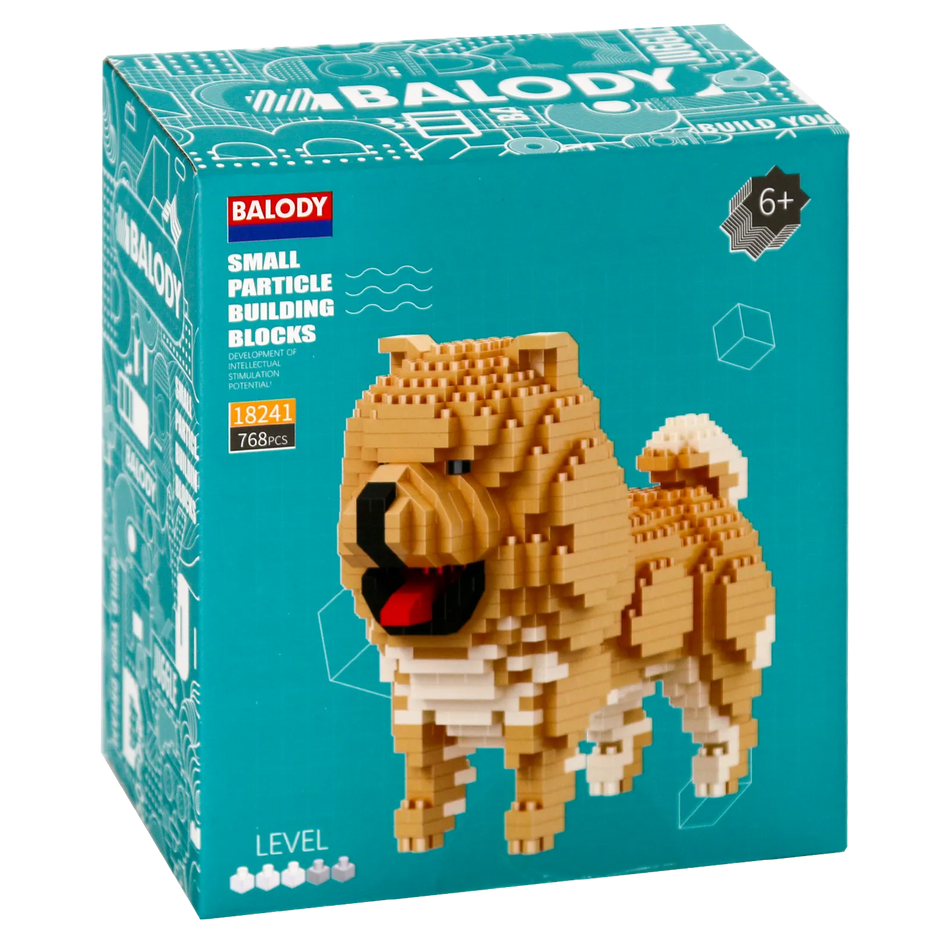 Voorkant verpakking van de Balody miniblocks chow chow